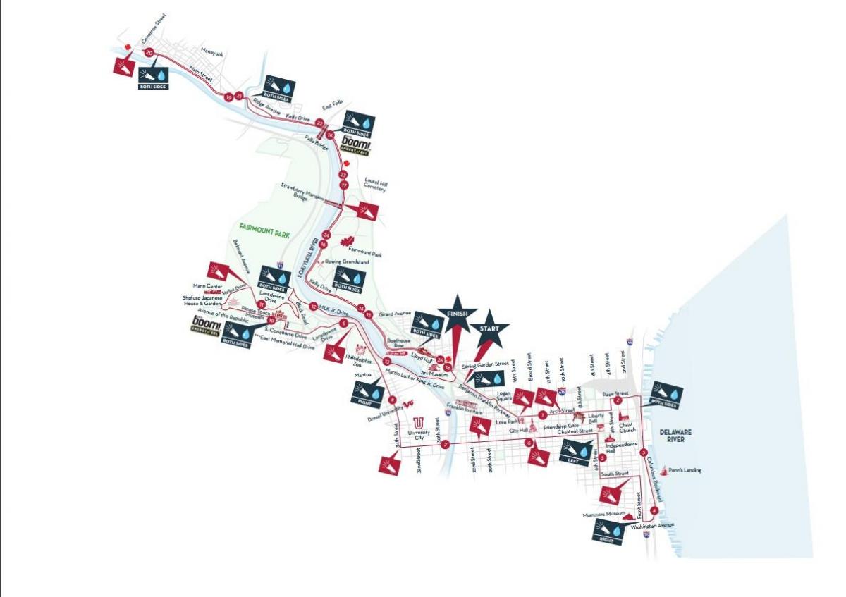 필라델피아 마라톤 맵 2015