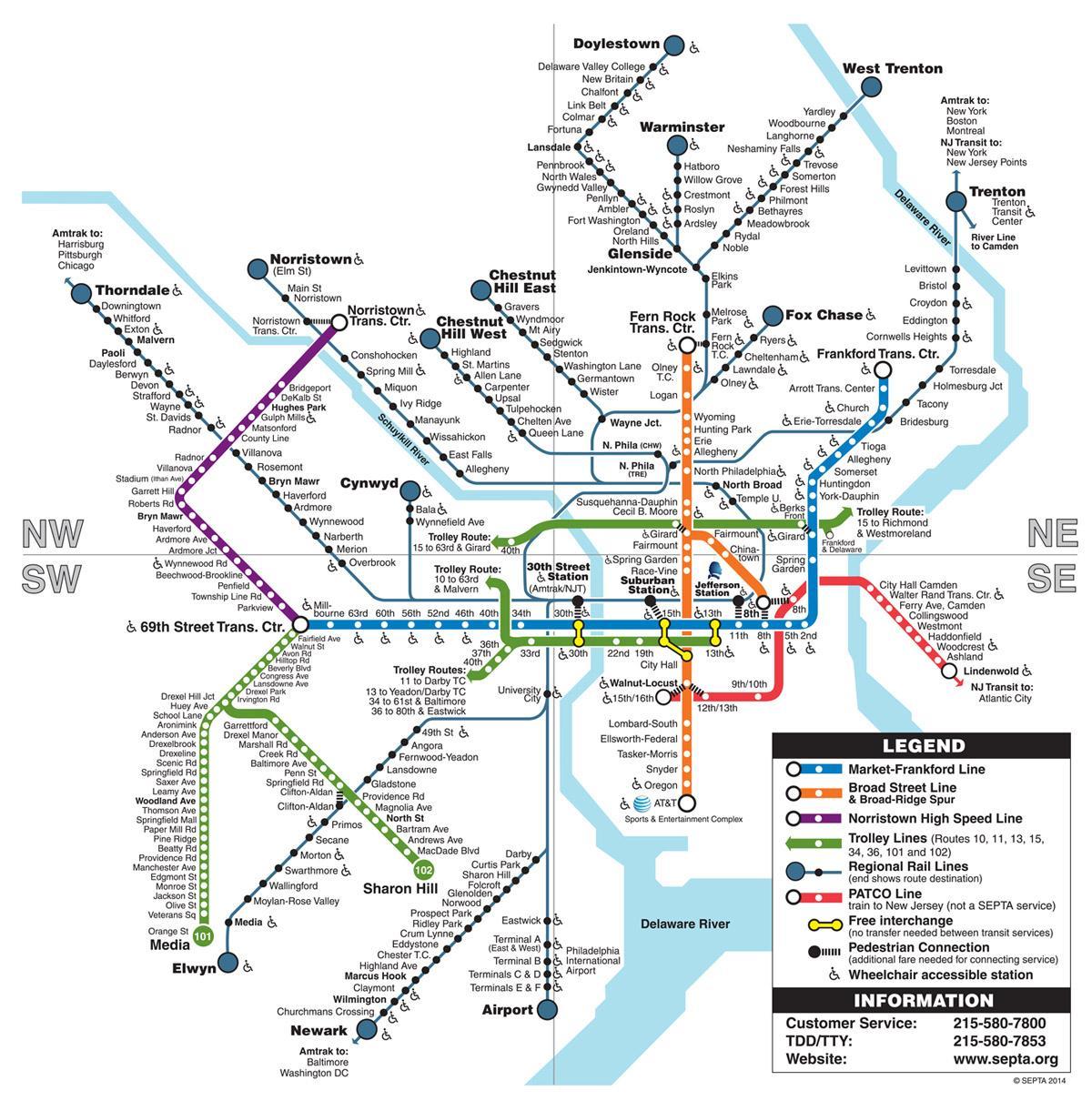 metro 지도 필라델피아