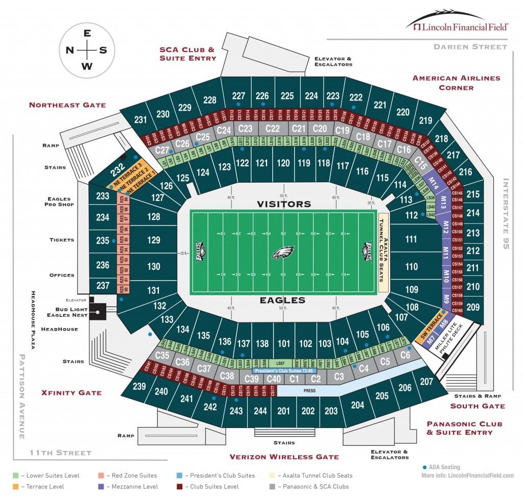 Philadelphia eagles stadium 지도